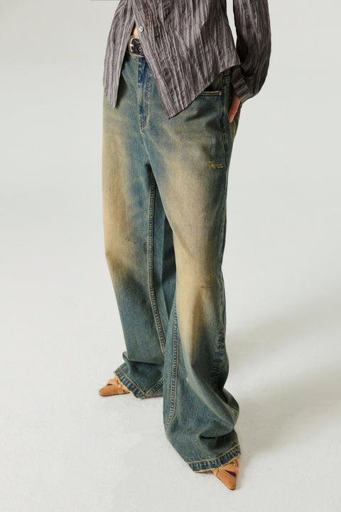 SIMPLE PROJECT VINTAGE WASH WIDE DENIM