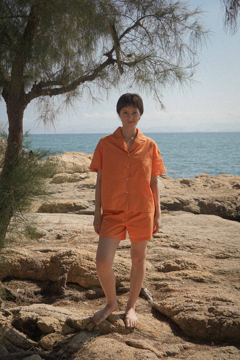 TRIPPIN ORANGE COTTON PAJAMA SET