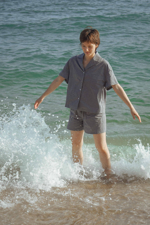 TRIPPIN GRAY COTTON PAJAMA SET