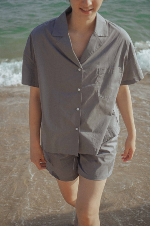 TRIPPIN GRAY COTTON PAJAMA SET