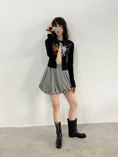 COSMOS WAVEYU BUNNY PRINTED CARDIGAN