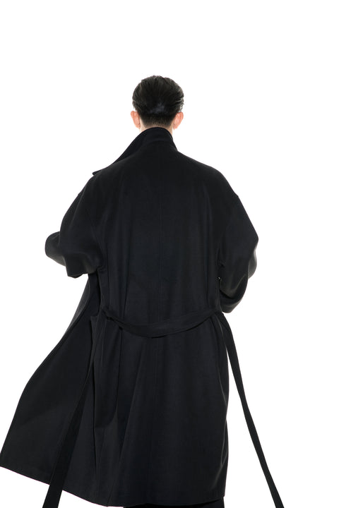 VAPOURBLUE WOOL STAND COLLAR COAT