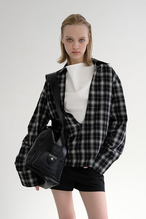 DOSORDONTS V-NECK PLAID SHIRT