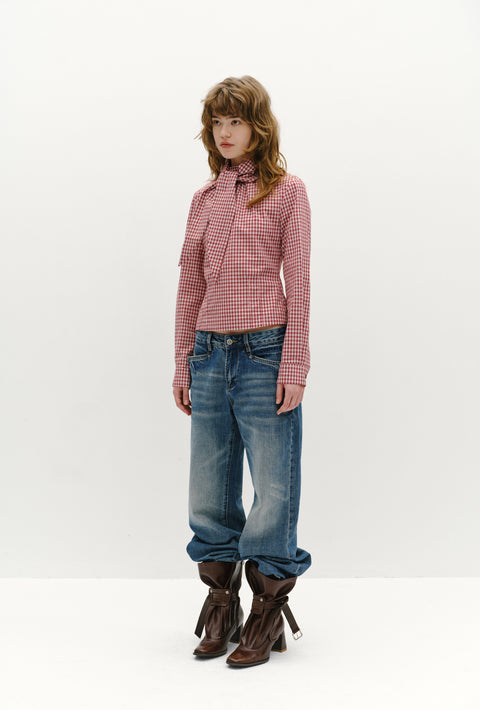 ROSE FOSSIL TIE-NECK SHIRT