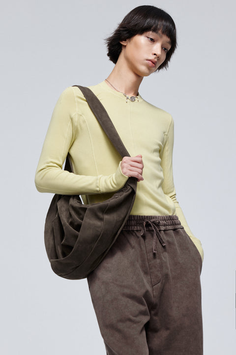 SIMPLE PROJECT SUEDETTE PLEATED CROSSBODY BAG