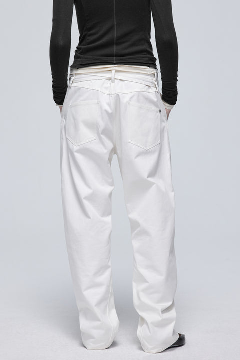 SIMPLE PROJECT TWISTED BELTED PANTS