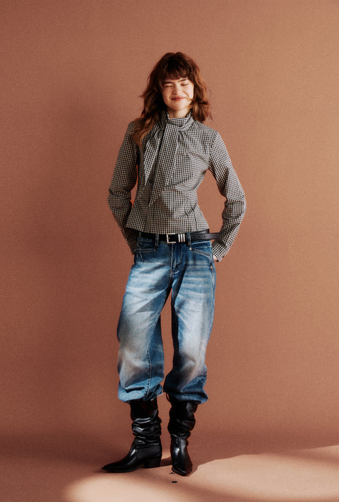 ROSE FOSSIL TIE-NECK SHIRT