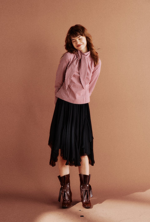 ROSE FOSSIL TIE-NECK SHIRT