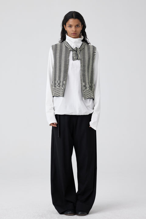 SIMPLE PROJECT STRIPE KNITTED STRAP VEST