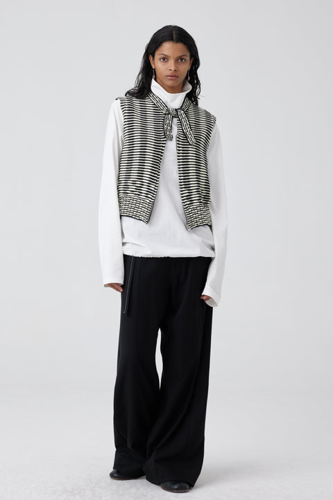 SIMPLE PROJECT STRIPE KNITTED STRAP VEST