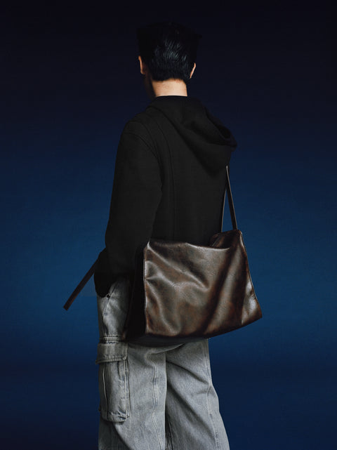 OPICLOTH DOUBLE STRAP LEATHER BAG