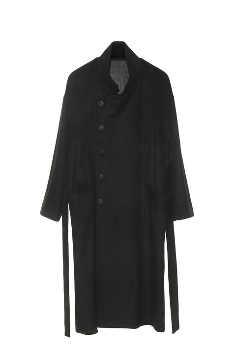 VAPOURBLUE WOOL STAND COLLAR COAT