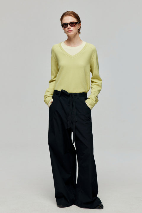 SIMPLE PROJECT CONTRAST STITCH KENDO TROUSERS