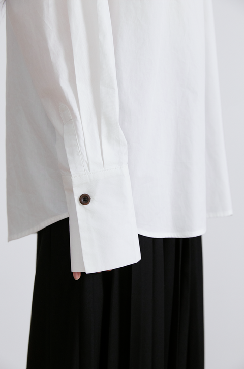 VAPOURBLUE CHINESE ASYMMETRICAL PLACKET SHIRT