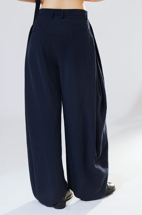 VAPOURBLUE TENCEL LINEN WIDE-LEG PANTS