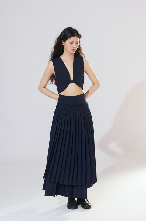 VAPOURBLUE PLEATED SKIRT