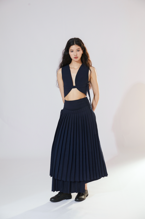 VAPOURBLUE PLEATED SKIRT