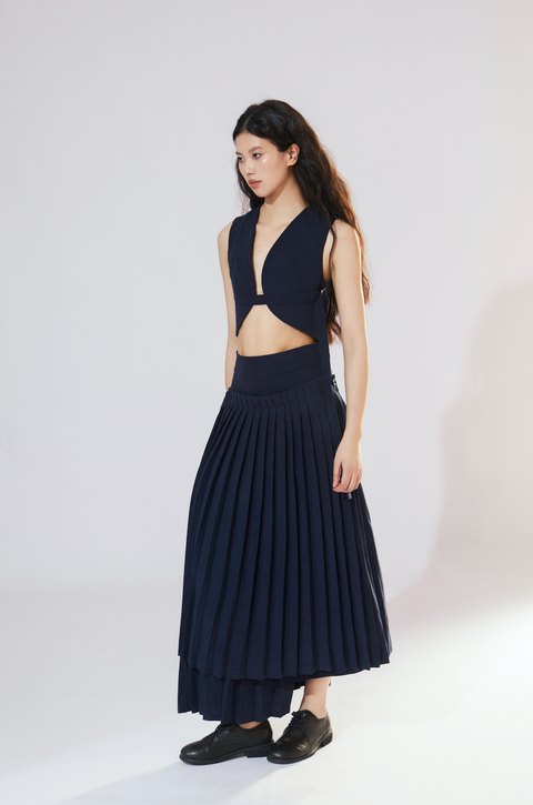 VAPOURBLUE PLEATED SKIRT