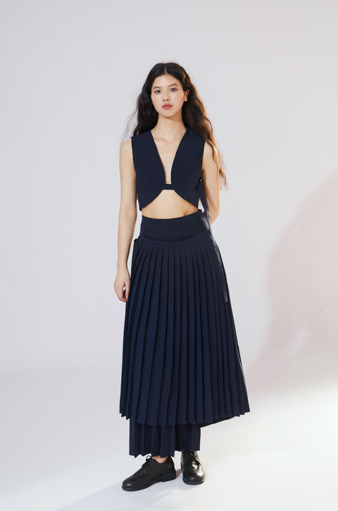 VAPOURBLUE PLEATED SKIRT