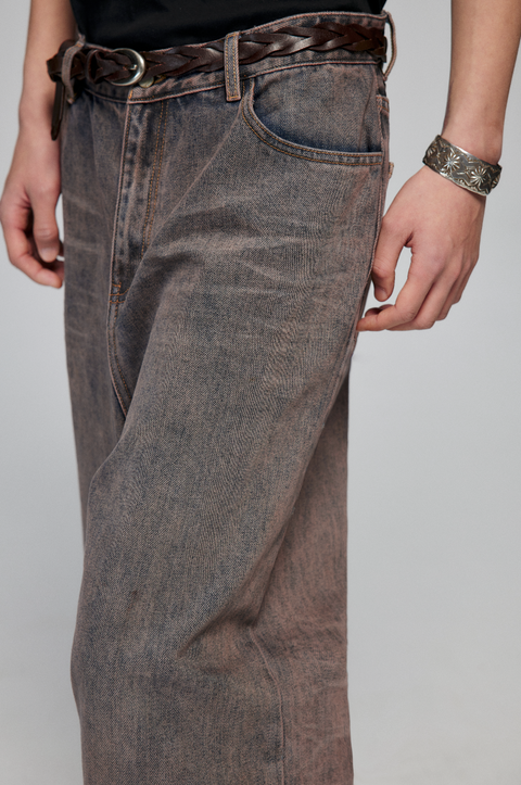 SIMPLE PROJECT WASHED VINTAGE LOOSE JEANS