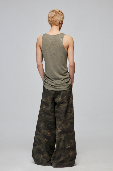 SIMPLE PROJECT CAMOUFLAGE WIDE-LEG PANTS