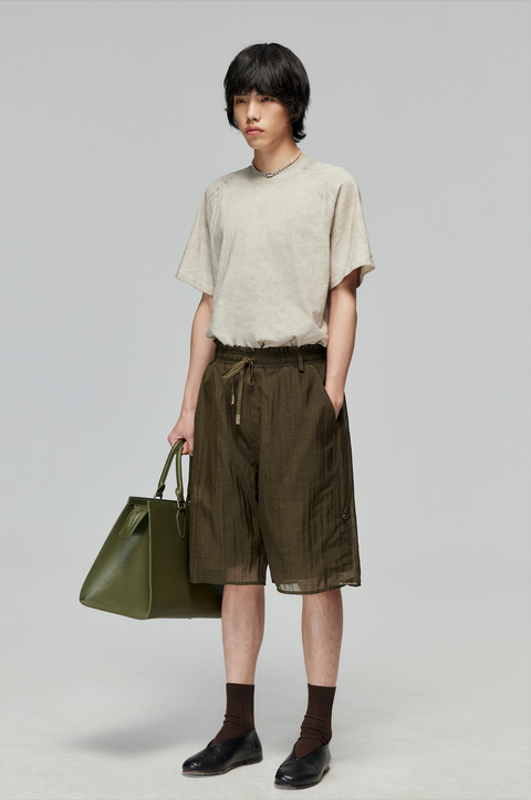 SIMPLE PROJECT ORGANZA DOUBLE-LAYER SHORTS