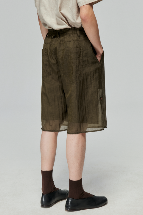 SIMPLE PROJECT ORGANZA DOUBLE-LAYER SHORTS