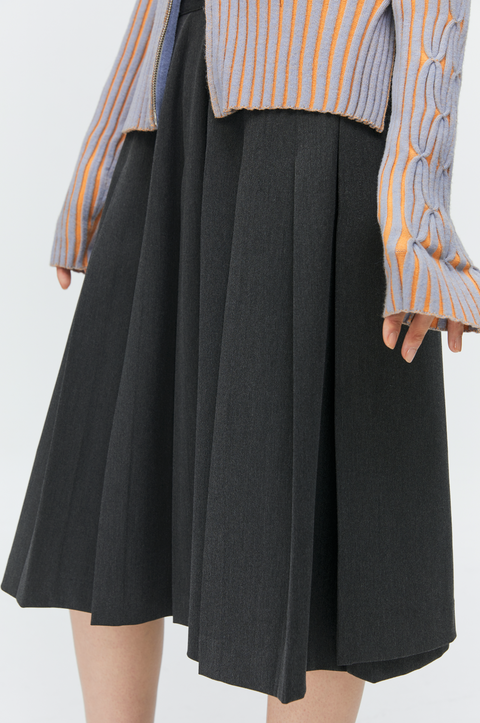 SIMPLE PROJECT WRAP A-LINE PLEATED SKIRT