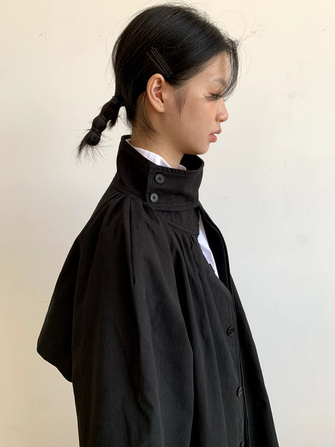 DOSORDONTS STAND COLLAR TRENCH COAT