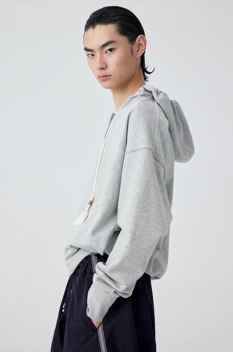 SIMPLE PROJECT SLANT PLACKET HOODIE