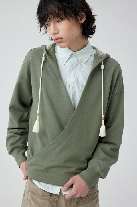 SIMPLE PROJECT SLANT PLACKET HOODIE