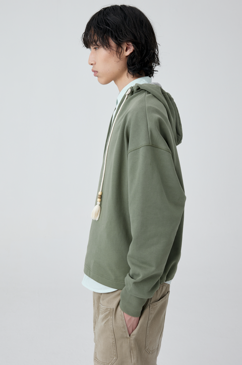 SIMPLE PROJECT SLANT PLACKET HOODIE