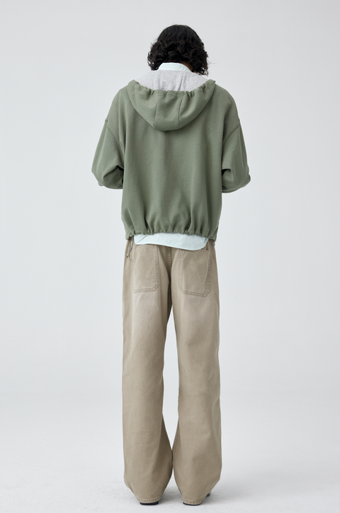 SIMPLE PROJECT SLANT PLACKET HOODIE