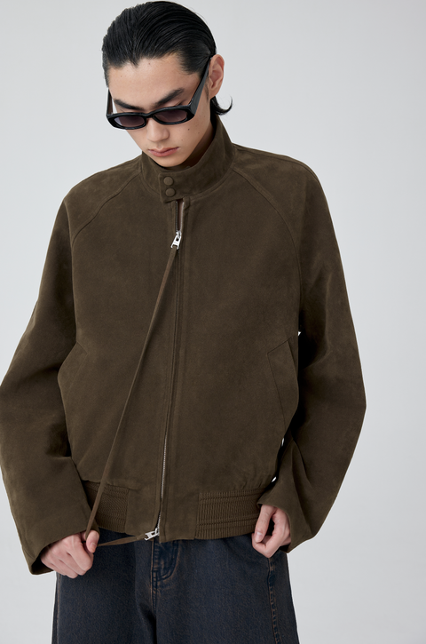 SIMPLE PROJECT SUEDETTE HARRINGTON JACKET