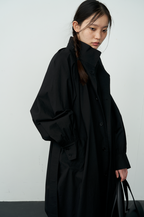 DOSORDONTS STAND COLLAR TRENCH COAT