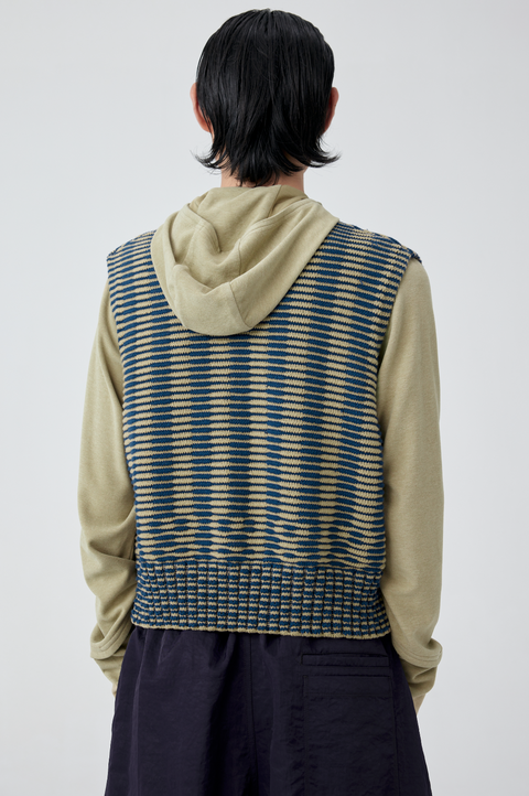 SIMPLE PROJECT STRIPE KNITTED STRAP VEST