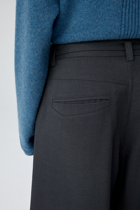 SIMPLE PROJECT CONTRAST STITCH BELT PANTS