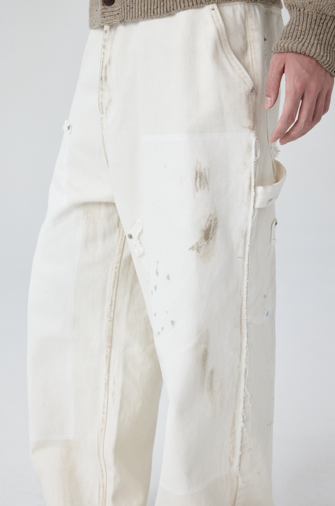 SIMPLE PROJECT WHITE PAINT SPLATTER JEANS