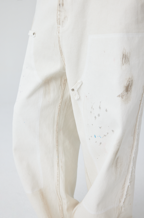 SIMPLE PROJECT WHITE PAINT SPLATTER JEANS