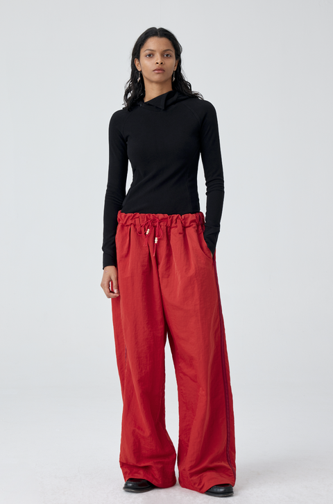 SIMPLE PROJECT LOOSE-FIT NYLON PANTS