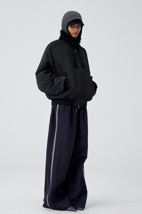 SIMPLE PROJECT LOOSE-FIT NYLON PANTS