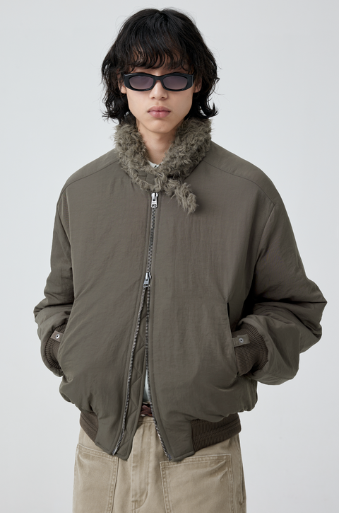 SIMPLE PROJECT SHAWL COLLAR MA-1 BOMBER JACKET