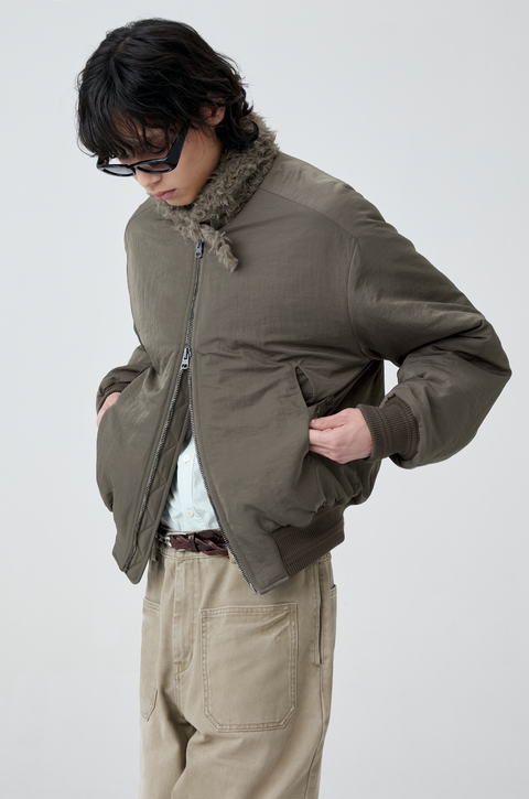 SIMPLE PROJECT SHAWL COLLAR MA-1 BOMBER JACKET