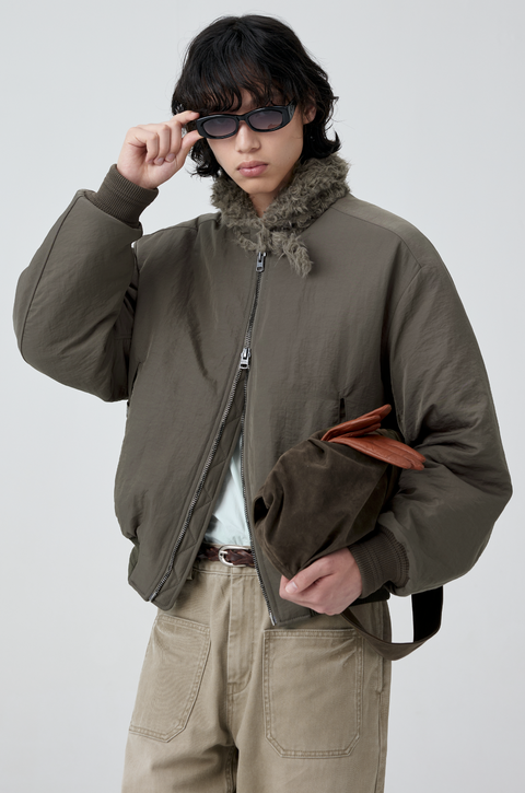 SIMPLE PROJECT SHAWL COLLAR MA-1 BOMBER JACKET