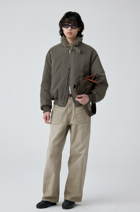 SIMPLE PROJECT SHAWL COLLAR MA-1 BOMBER JACKET