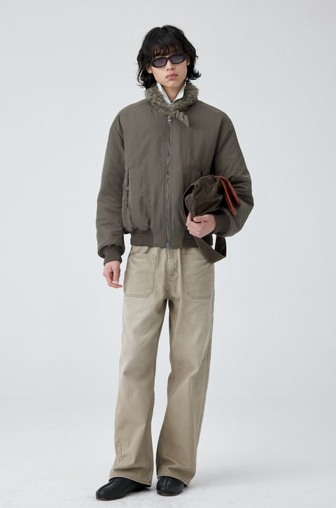 SIMPLE PROJECT SHAWL COLLAR MA-1 BOMBER JACKET