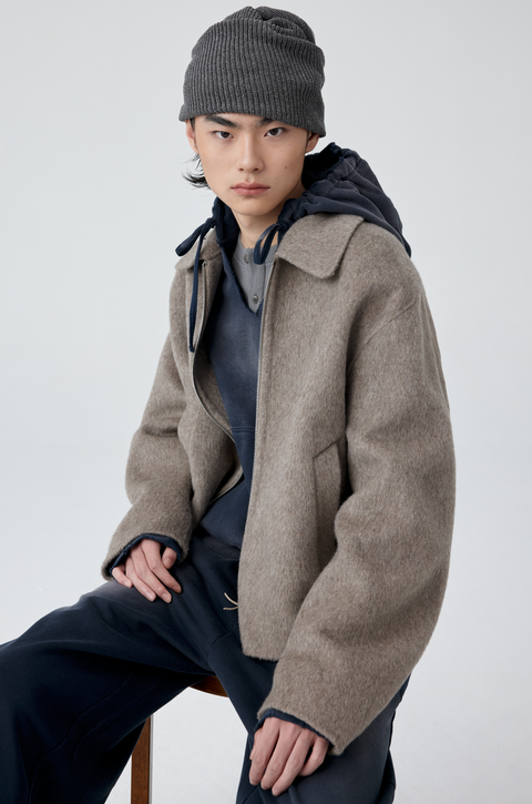 SIMPLE PROJECT LOOSE WOOL JACKET