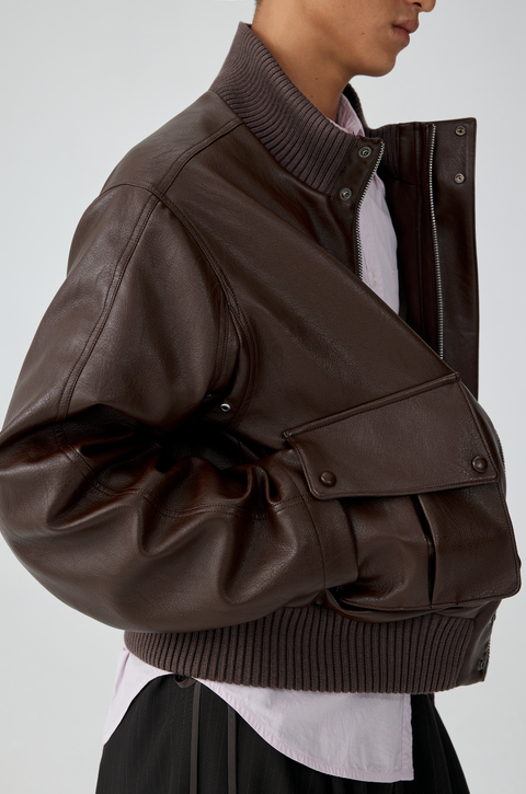 SIMPLE PROJECT LEATHER JACKET