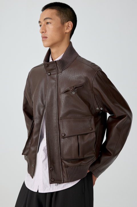 SIMPLE PROJECT LEATHER JACKET