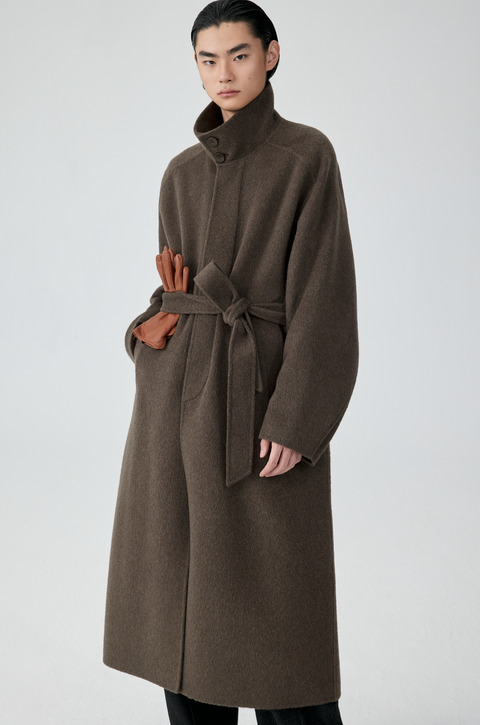 SIMPLE PROJECT HIGH-NECK WOOL COAT